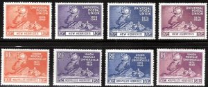 New Hebrides - UPU - 2ea Different 4-stamp Sets OGNH - Post Office Fresh