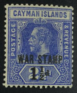 MOMEN: CAYMAN ISLANDS SG #55 1917 MINT OG H RPS CERT £750 LOT #64694