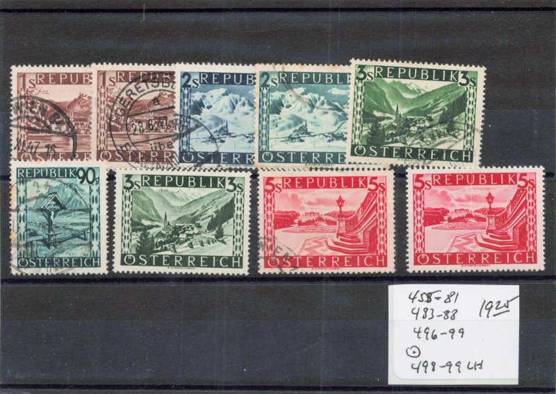 AUSTRIA   455-81, 483-88, 496-99   USED   498-99 MLH
