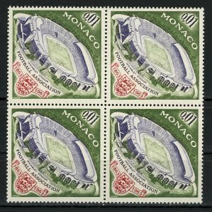 Monaco Football Association Stadium Soccer Sport Block of 4 Stamps MNH