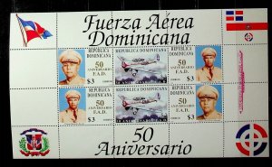 DOMINICAN REP. Sc 1276 NH MINISHEET OF 1998 - AVIATION - (CT5)