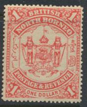 North Borneo  SG 47 MH Scarlet  please see scans & details