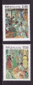 Sri Lanka-Sc#1171-2-unused NH set-Christmas-1996-