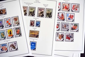 COLOR PRINTED RUSSIA 1960-1965 STAMP ALBUM PAGES (84 illustrated pages)