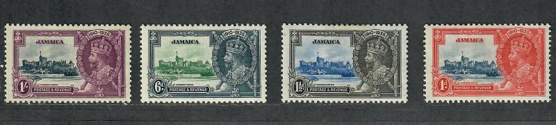 Jamaica Sc#109-112 M/H/VF, Silver Jubilee, Cv. $17