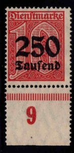 Germany Scott o32 MNH** 1923 Official Bottom Margin stamp