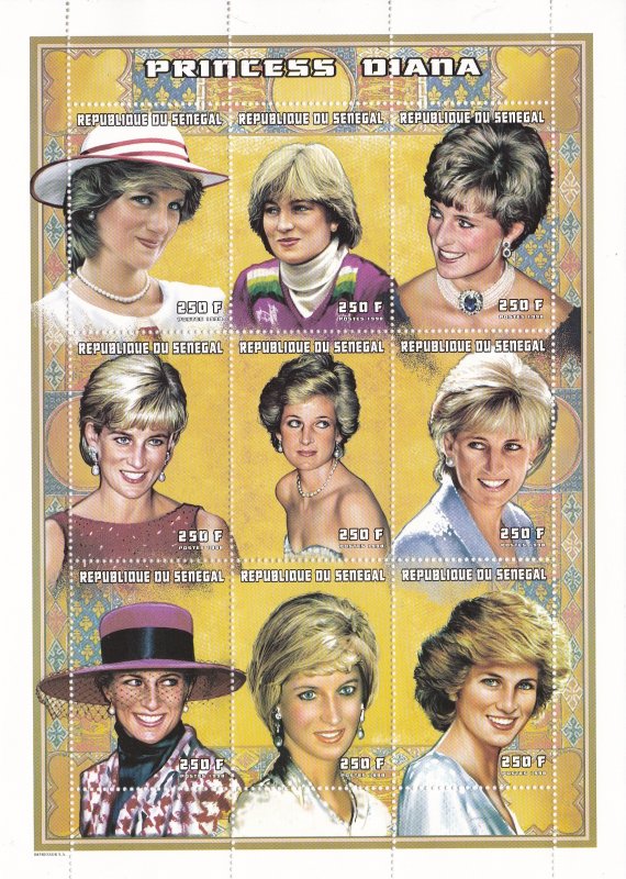 Senegal # 1304,  Princess Diana Souvenir Sheet, Mint NH, 1/2 Cat.