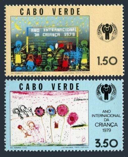 Cape Verde 395-396, MNH. Michel 399-400. Year of Child IYC-1979. Drawings. 