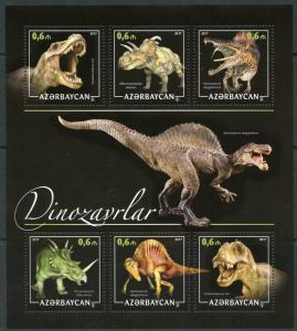 AZERBAIJAN  2018  DINOSAURS  SHEET I  MINT NEVER HINGED