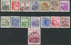 AUSTRIA Sc#688-702 1962-70 Buildings Complete Set Used (cd)