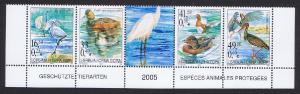 Serbia and Montenegro Protected Birds Bottom strip 4v+label SG#116-119