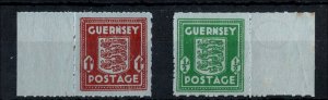 Guernsey 1941 Arms blued banknote paper pair unmounted mint cat £50