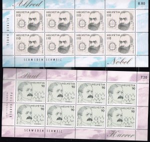 Switzerland 1999,Sc.#1004_5 MNH Nobel price mini sheet set MNH CV $40.00