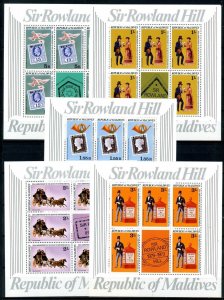 Maldive Islands 1979 MNH Stamps Mini Sheet Scott 794-798 Rowland Hill Horse Post