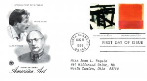 US FIRST DAY COVERS FOUR CENTURIES OF AMERICAN ART 14 ON 7 UNIQUE CACHETS 1998