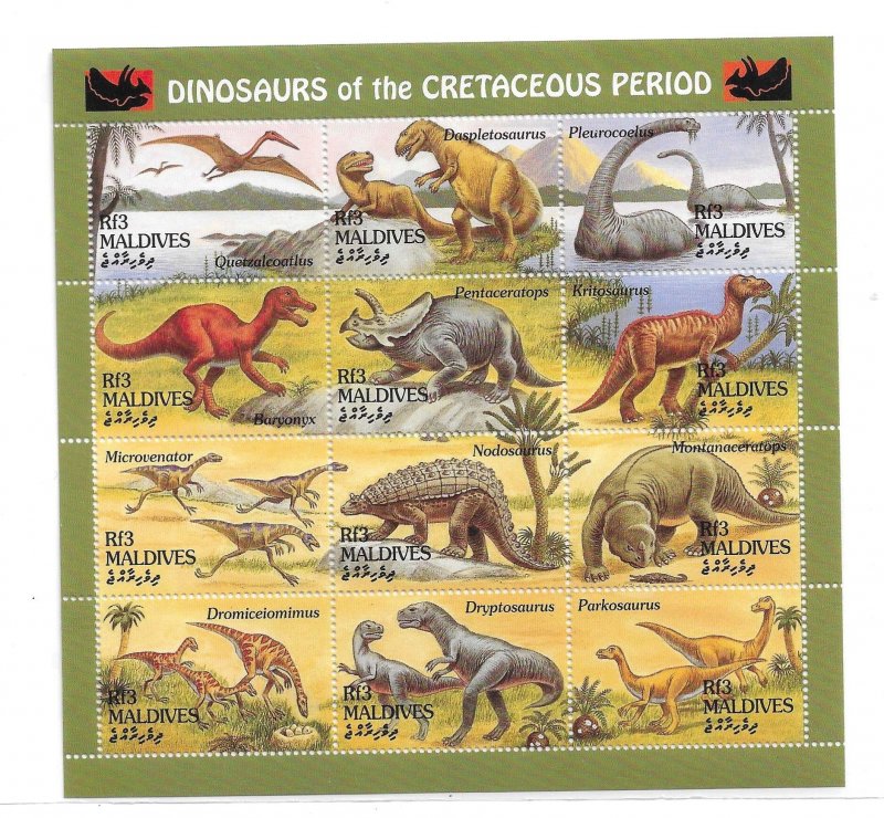 Maldive islands 1994 Dinosaurs Sheet Sc 1970 MNH C8