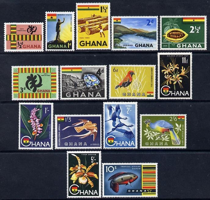 GHANA - 1959 - Pictorial Definitives - Perf 15v Set  - Mint Never Hinged