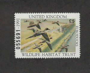 UK1 - United Kingdom Duck Stamp. Single. MNH.