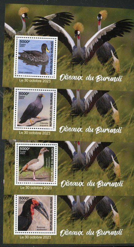 BURUNDI  2023 BIRDS OF BURUNDI SOUVENIR SHEET(8) SET MINT NEVER HINGED