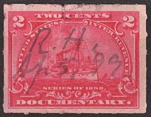 R164 2¢ Documentary Stamp (1898) Used