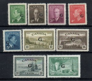Canada O16-O24 Set Mint never hinged