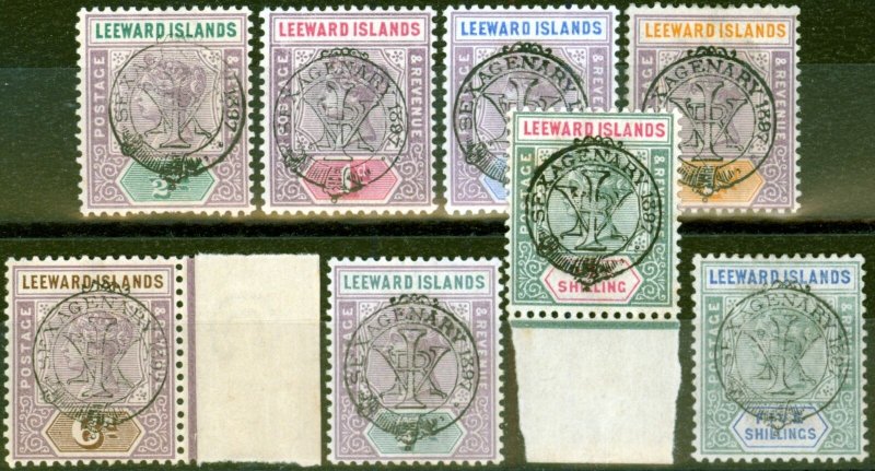 Leeward Islands 1897 Jubilee set of 8 SG9-16 V.F Lightly Mtd Mint Nice Qualit...