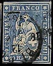 94992dD -   SWITZERLAND - STAMP - Zumstein # 23 Cc -  Fine  USED 