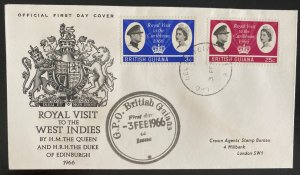 1966 British Guiana First Day Cover FDC Royal Visit To West Indies