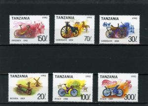 TANZANIA 1992 Sc#985I-985O BICYCLES SET OF 6 STAMPS MNH