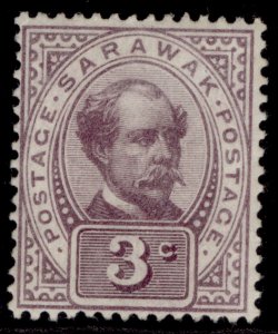 SARAWAK QV SG38, 3c dull purple, M MINT. Cat £30.