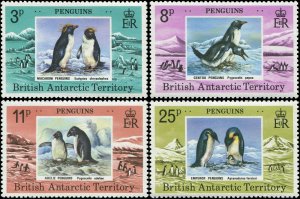 British Antarctic Territory 1979 Sc 72-75 Bird Penguin Macaroni Gentoo CV $20.50