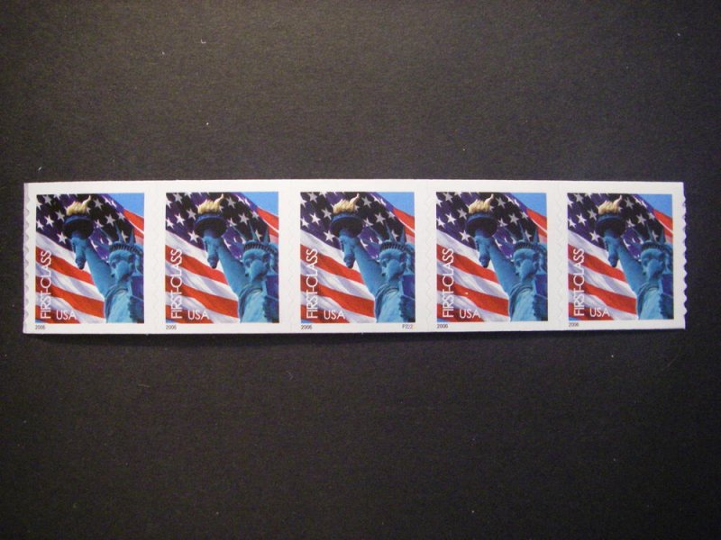 Scott 3970, 39c nondenom Lady Liberty, PNC5 #P2222, MNH Coil Beauty