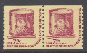 #1615 7.9c Bulk Rate Beat The Drum for Liberty Coil Pair MNH