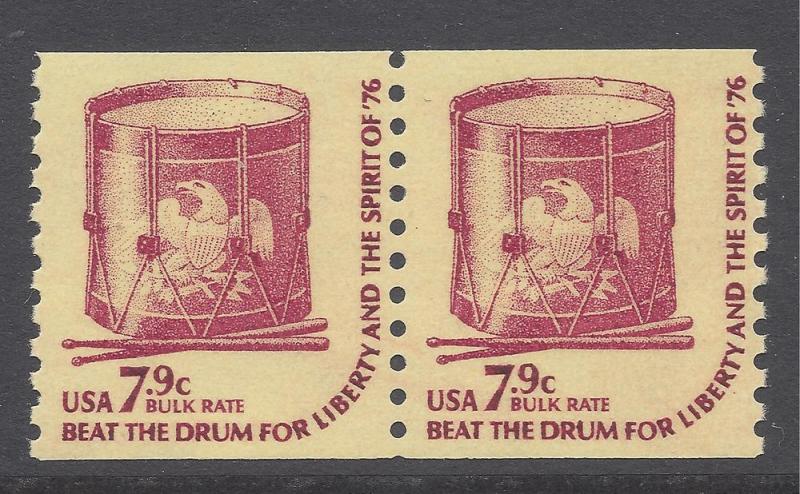 #1615 7.9c Bulk Rate Beat The Drum for Liberty Coil Pair MNH