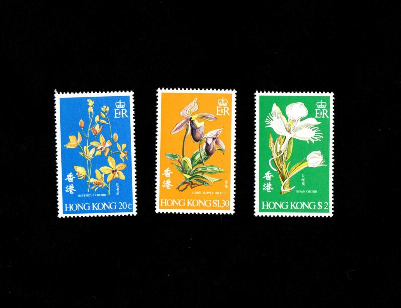 Hong Kong 1977 Flowers, Orchid Full Set MNH