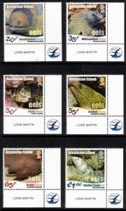 ASCENSION 2017 Eels; Scott 1177-82, SG 1264-69; MNH