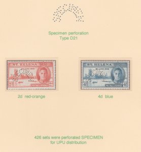 St Helena  1946 VICTORY  SPECIMEN   set of 2