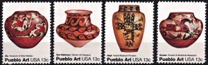SC#1706-09 13¢ Pueblo Pottery Singles (1977) MNH