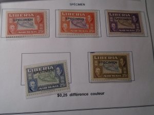 Liberia  #  C68  MNH   5 different colors   O/P  Specimen