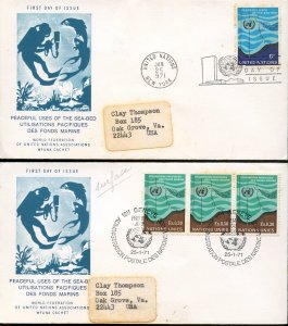 UNITED NATIONS WFUNA 1971 PEACEFUL USES OF SEA-BED  NY &  GENEVA ISSUES ON FDCs