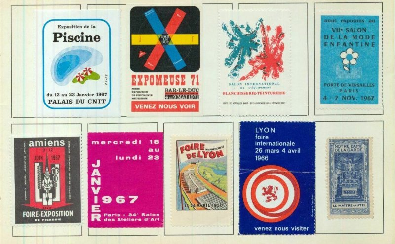 France Old/Modern MH Poster Labels x 50 (NT 3416