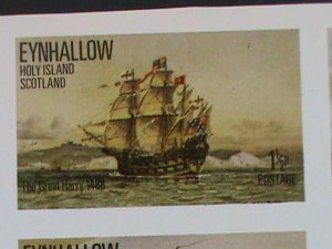 ​EYNHALLOW SCOTLAND STAMP:BATTLE SHIPS- MNH - MINI SHEET NO GUM AS ISSUED