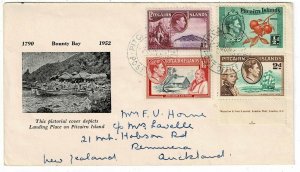 Pitcairn Island 1953 cover to New Zealand, 2d imprint single