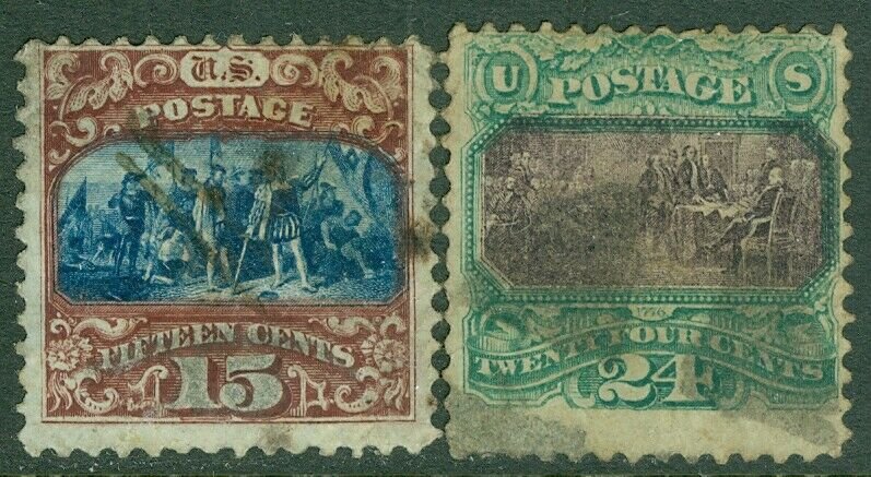 EDW1949SELL : USA 1869 Scott #119-20 Used. Minor faults. Catalog $950.00.