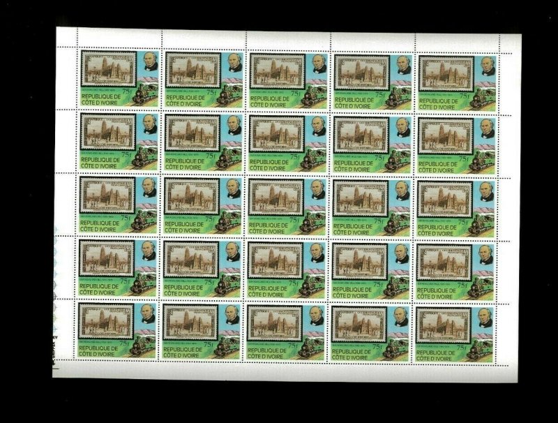 Topical Wholesale Ivory Coast #'s 514-18 Sheets of 25. Cat.187.50 (7.50 per set)
