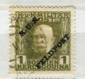 AUSTRIA; KUK FELDPOST Optd. on F. Joseph issue fine used 1h. value