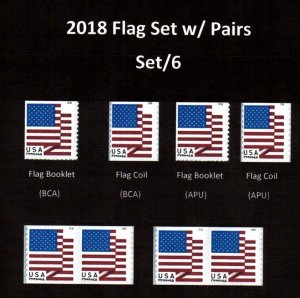 # 5260 - 5263  2018 Flag w/pairs  set/7 - MNH