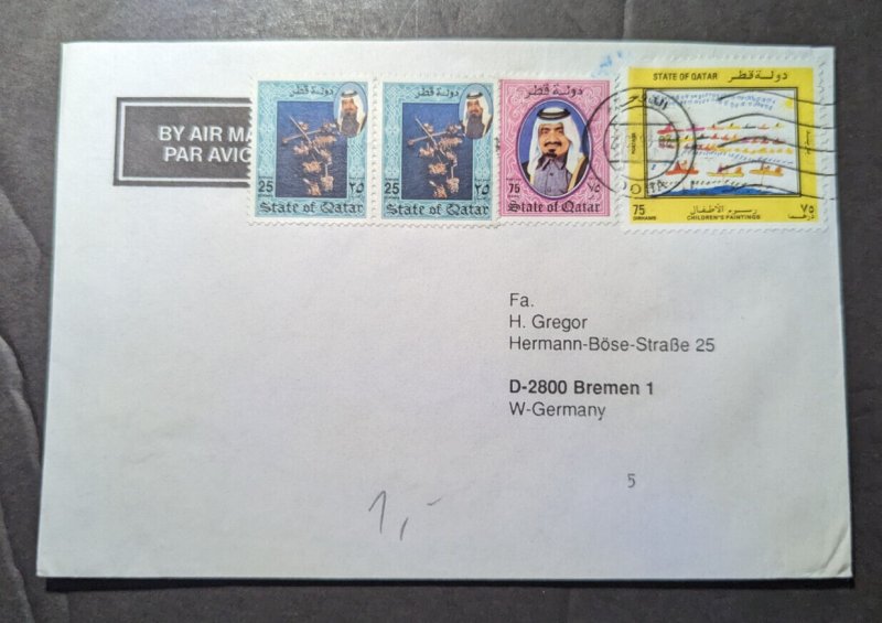 1992 State of Qatar Airmail Cover Doha to Bremen Germany