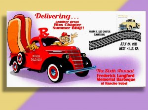 Pick Up Truck Delivers Hot Dogs!  2016 Stamp Club Cover w/ 1953 CHEVY PICK UP