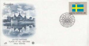 United Nations, First Day Cover, Flags